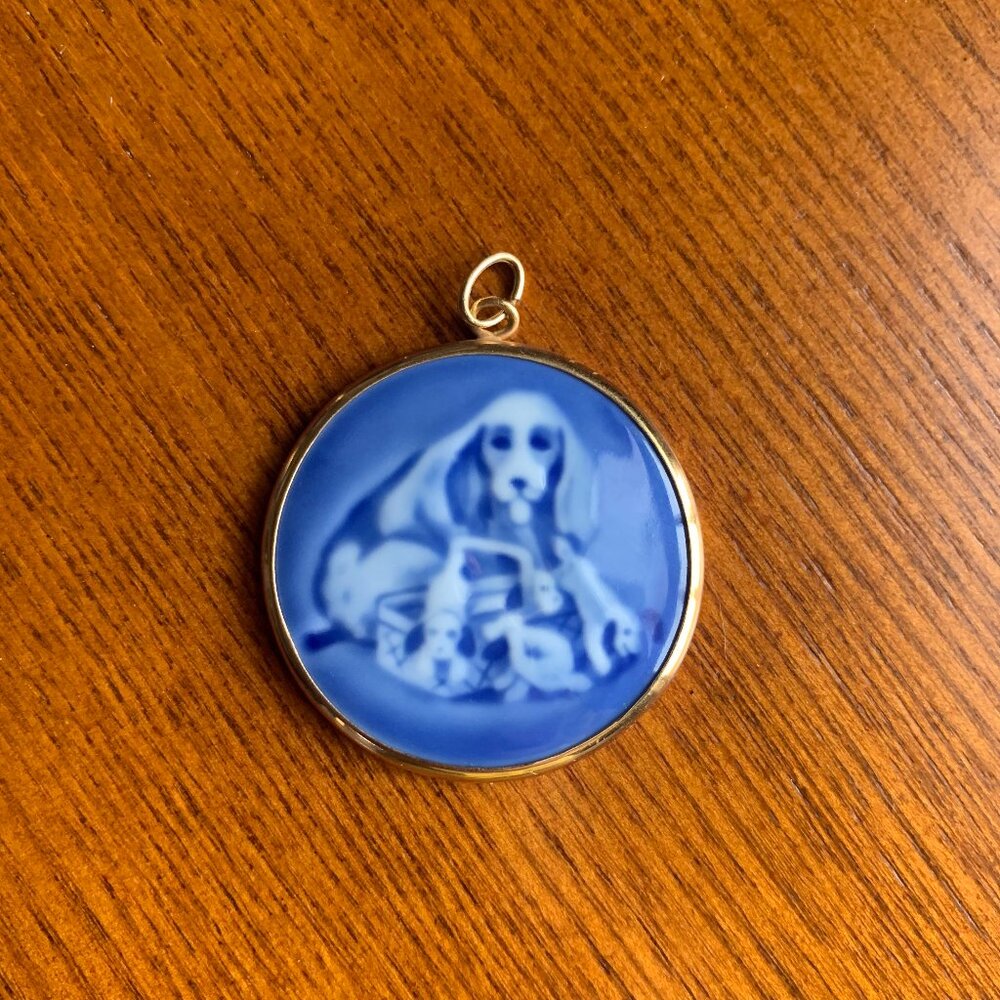 Vintage Copenhagen Porcelain Denmark B&G Pendant Necklace - Picture 2 of 7